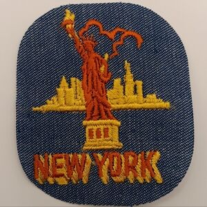 1970s New York City Statue of Liberty Embroidered Iron On Patch 70s Denim Jean